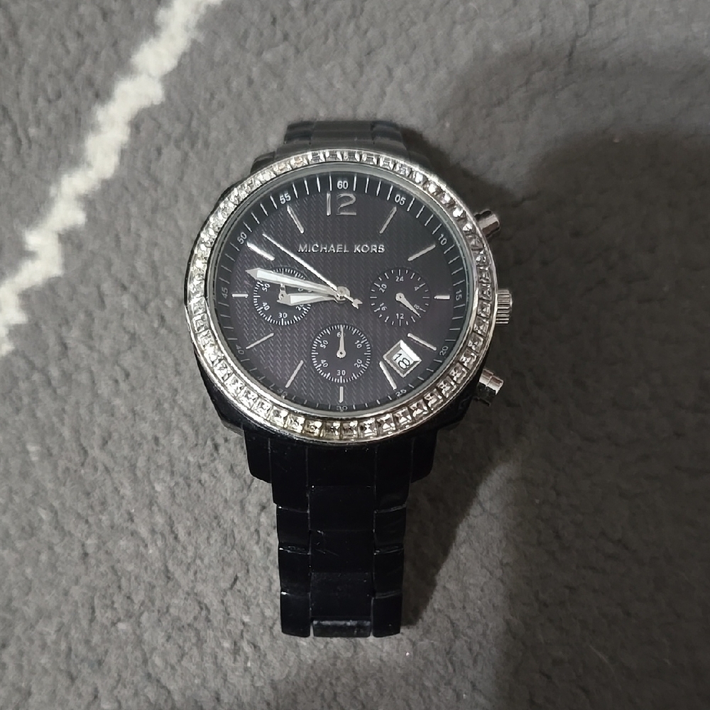 Michael Kors Black and Silver Women's Watch